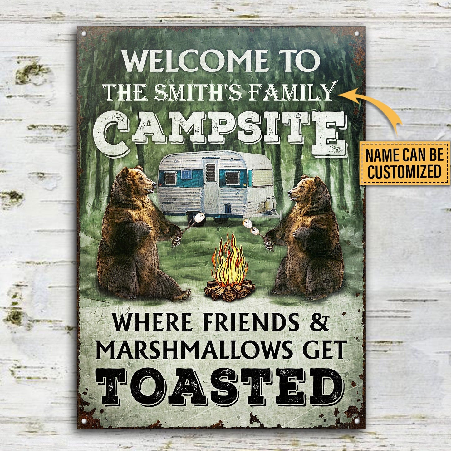 Personalized Camping Welcome To Campfire Customized Classic Metal Signs