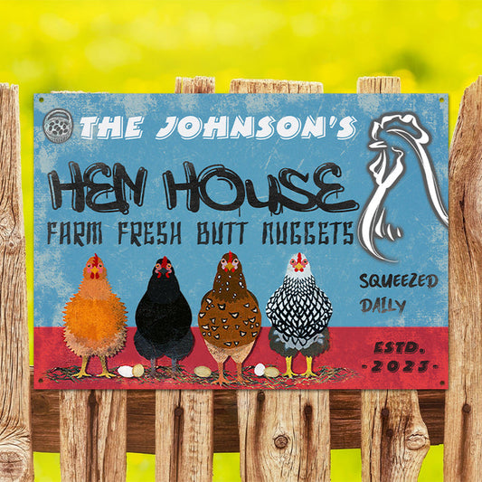 Personalized Chicken Hen House Fresh Customized Classic Metal Signs