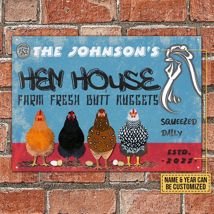 Personalized Chicken Hen House Fresh Customized Classic Metal Signs