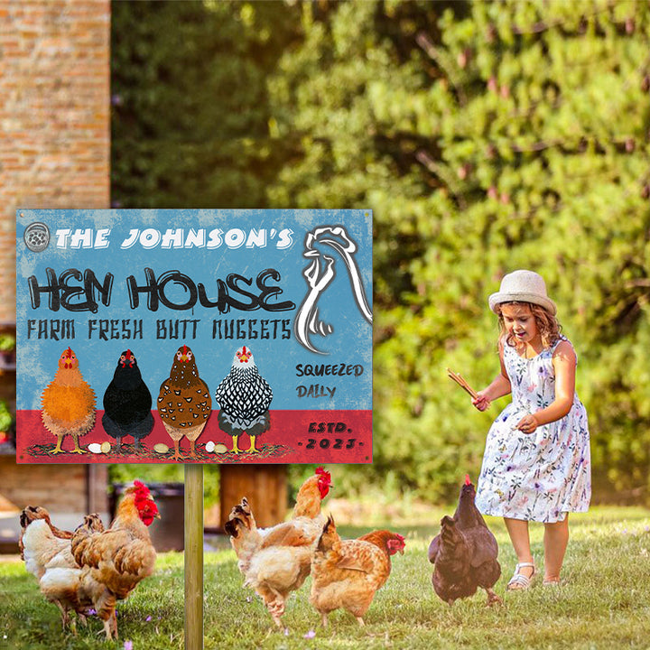 Personalized Chicken Hen House Fresh Customized Classic Metal Signs