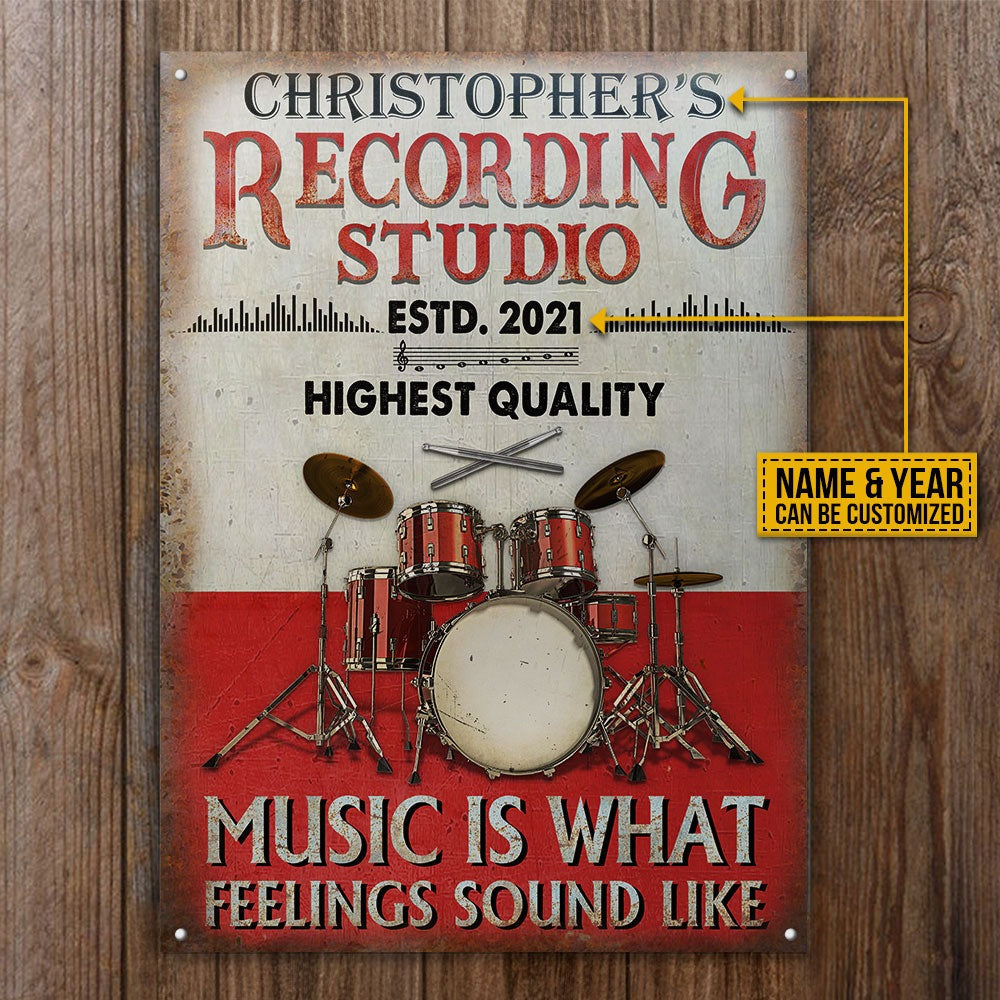 Personalized Drum Feelings Sound Like Customized Classic Metal Signs