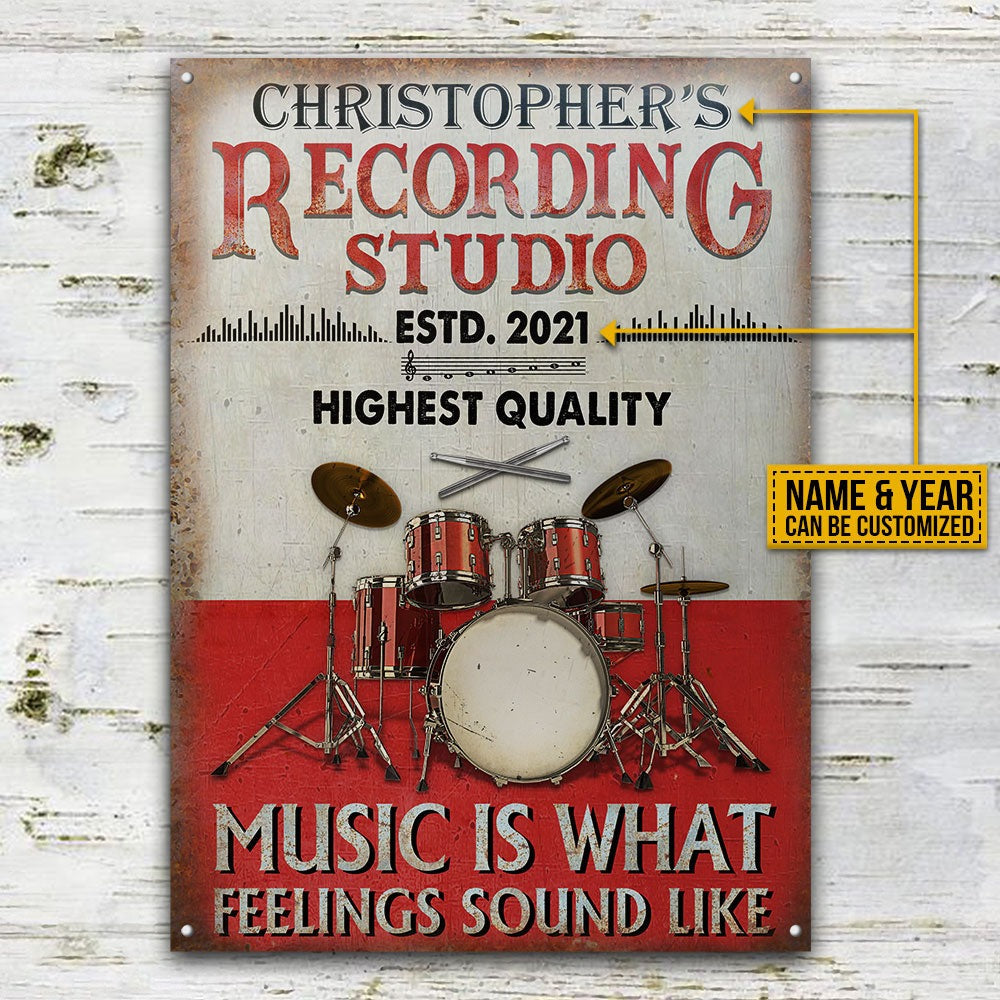 Personalized Drum Feelings Sound Like Customized Classic Metal Signs