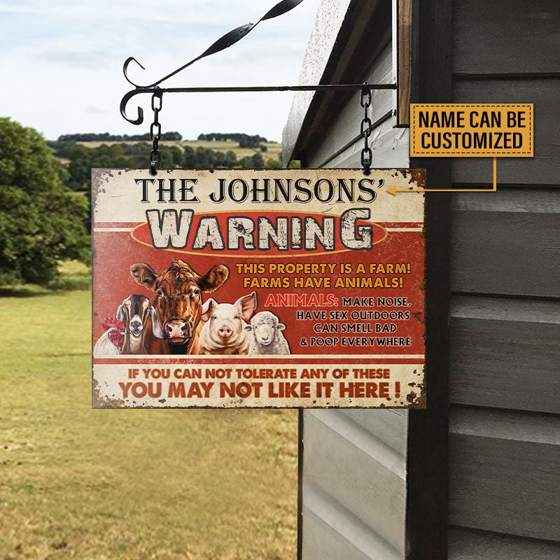 Personalized Farm This Property Is A Farm Customized Classic Metal Sign