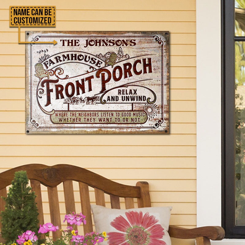 Personalized Farmhouse Porch Good Music Customized Classic Metal Signs