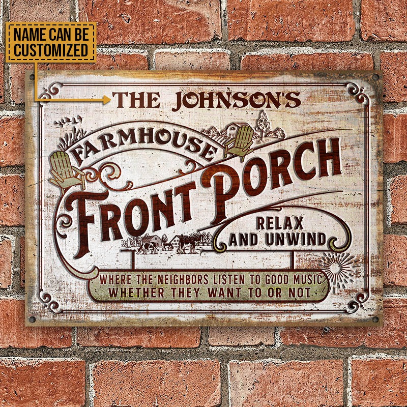 Personalized Farmhouse Porch Good Music Customized Classic Metal Signs