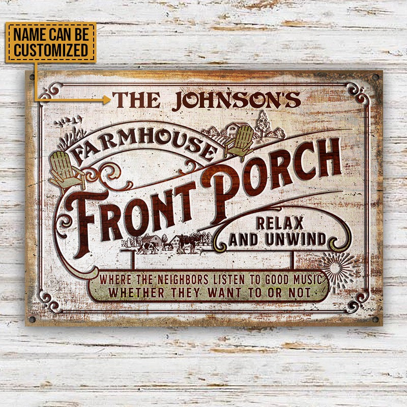 Personalized Farmhouse Porch Good Music Customized Classic Metal Signs