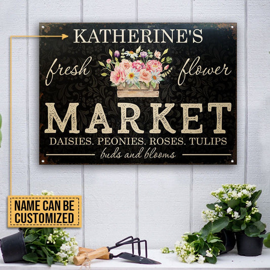 Personalized Floristry Daisies Peonies Roses Tulips Customized Classic Metal Signs