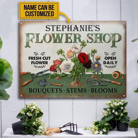 Personalized Floristry Flower Shop Fresh Cut Flowers Customized Classic Metal Signs