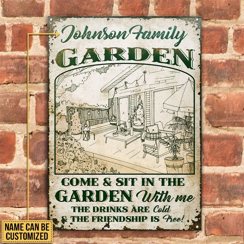 Jardin de fleurs, pollinisateurs bienvenus, décoration de jardin, enseignes métalliques classiques personnalisées