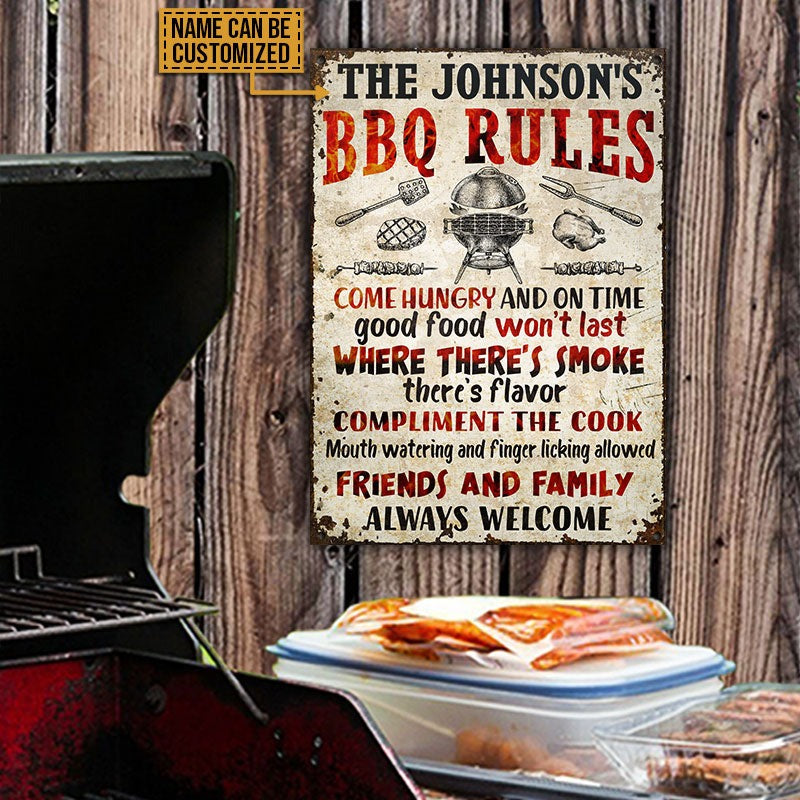 Personalisierte Grillregeln fürs BBQ, individuelle klassische Metallschilder