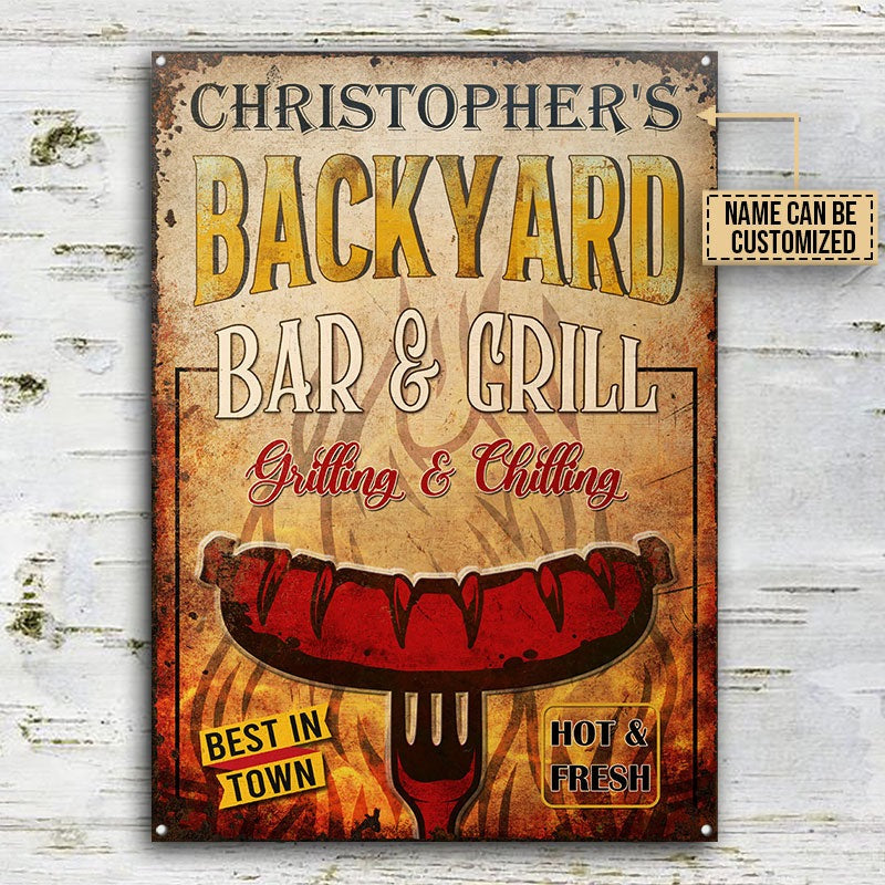 Personalized Grilling Hot And Fresh Customized Classic Metal Signs