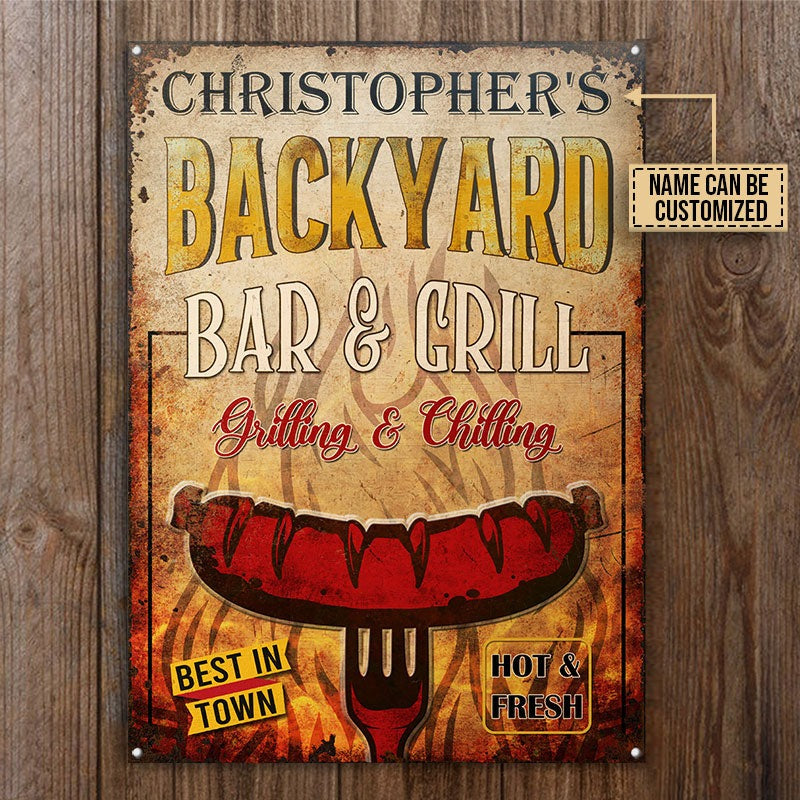 Personalized Grilling Hot And Fresh Customized Classic Metal Signs