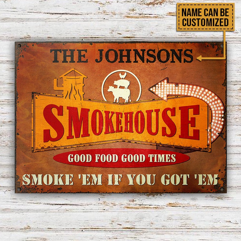Personalisiertes Grillen Rauchhaus Custom Classic Metallschild