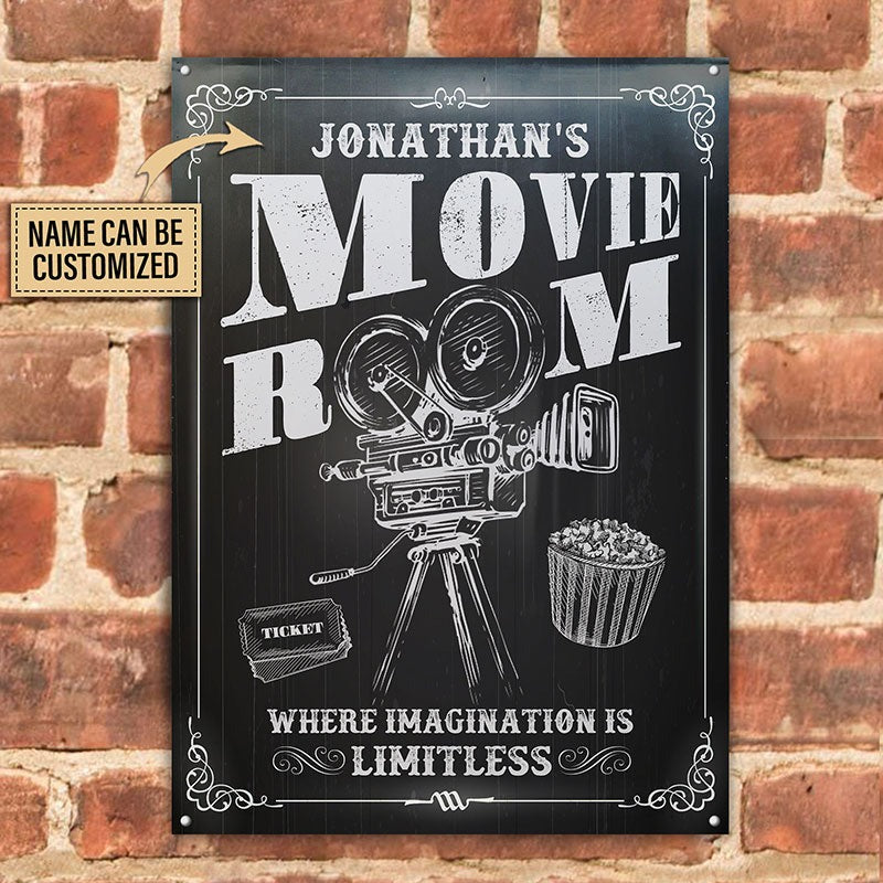 Personalized Home Cinema Movie Room Customized Classic Metal Signs