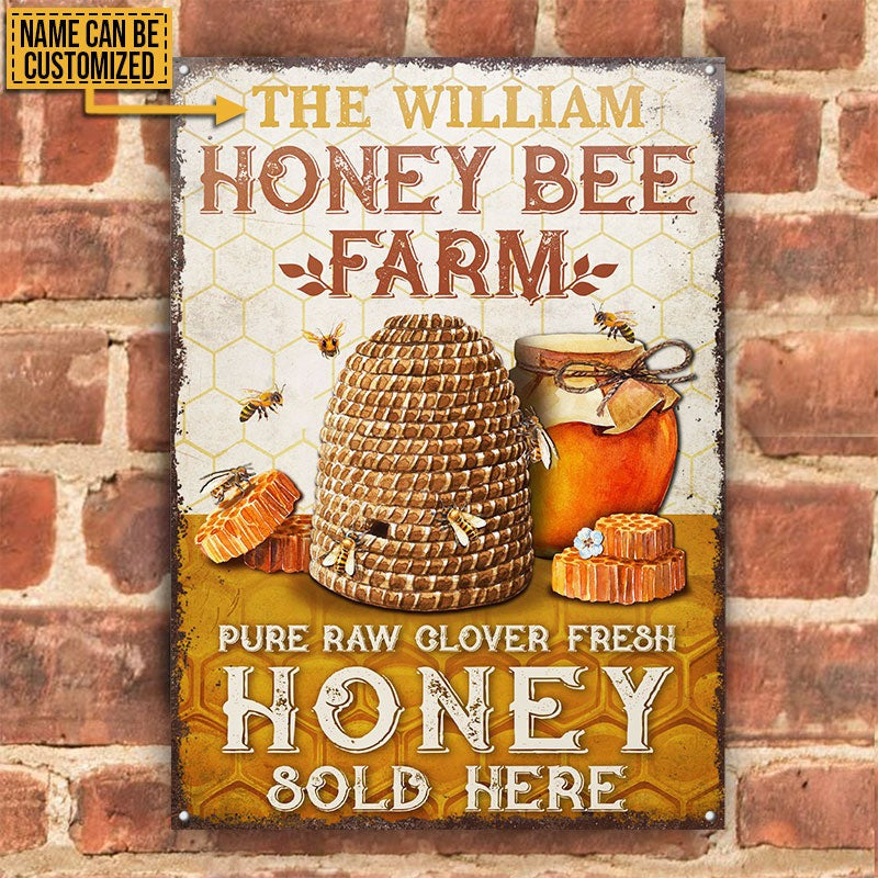 Personalized Honey Bee Sold Here Customized Classic Metal Signs