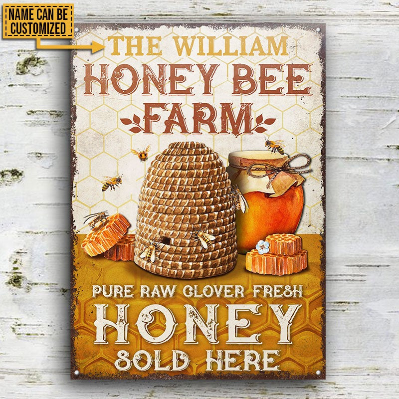 Personalized Honey Bee Sold Here Customized Classic Metal Signs