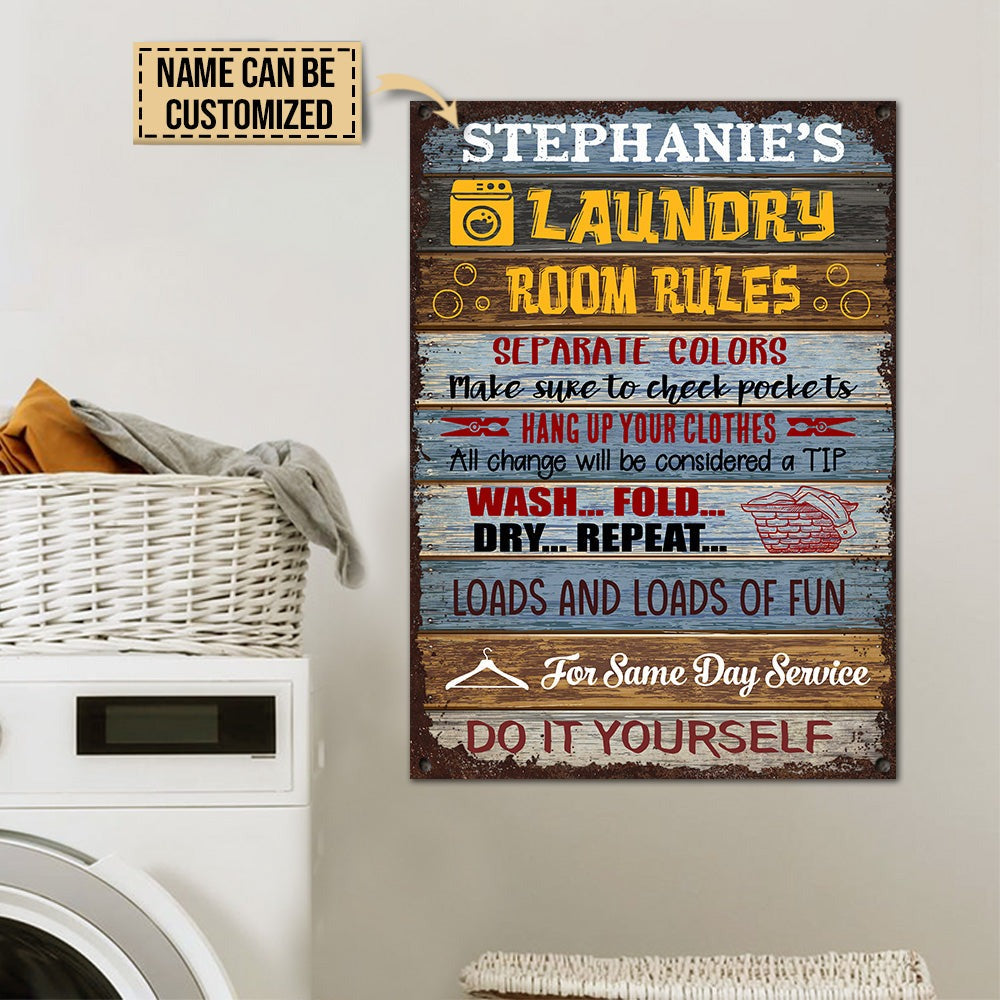 Personalized Laundry Room Rules Customized Classic Metal Signs ...