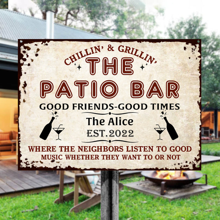 Personalized Patio Bar Grilling Red Listen To The Good Music Custom Classic Metal Signs