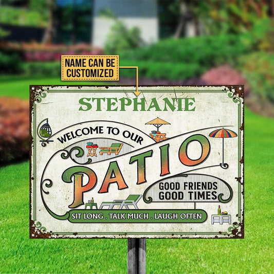 Personalized Patio Sit Long Customized Classic Metal Signs