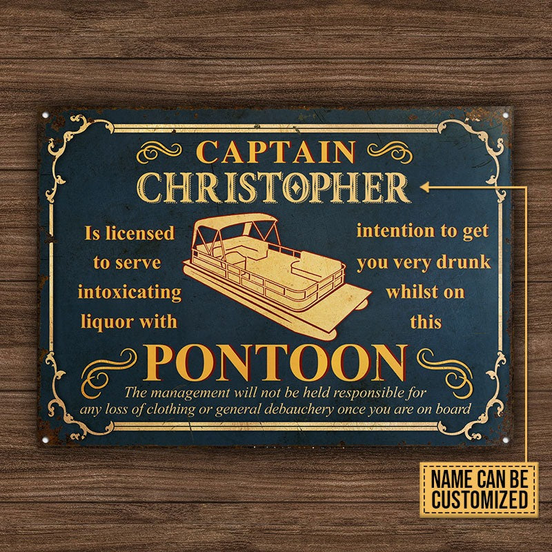 Personalized Pontoon Get You Customized Classic Metal Signs