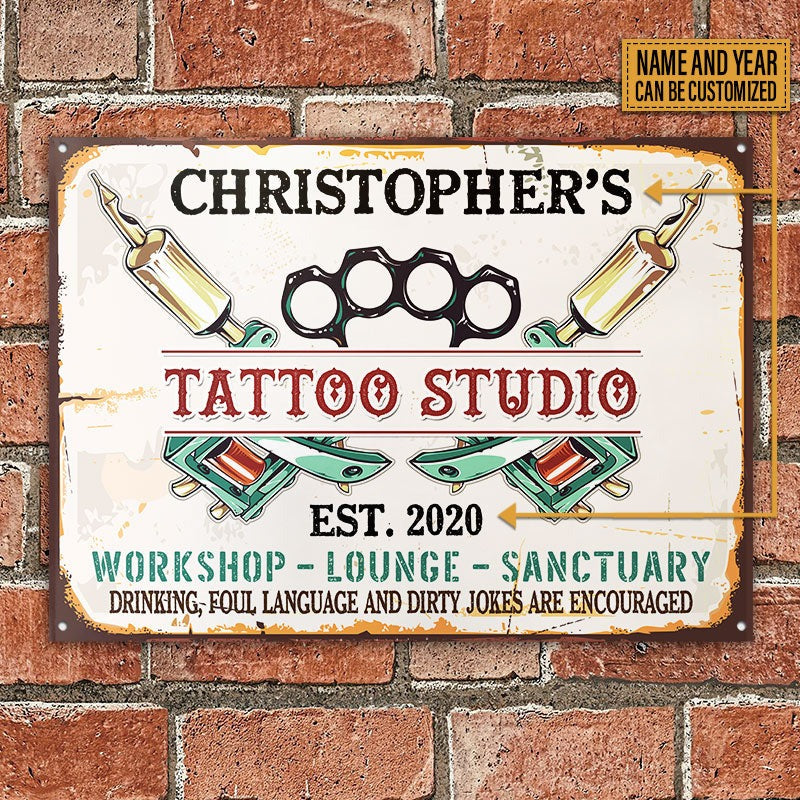 Personalized Tattoo Foul Language Customized Classic Metal Signs