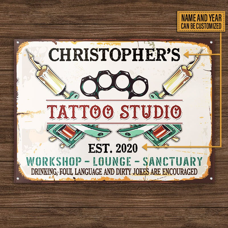 Foul Language Sign Personalized Tattoo Foul Language Customized Classic Metal Signs ...