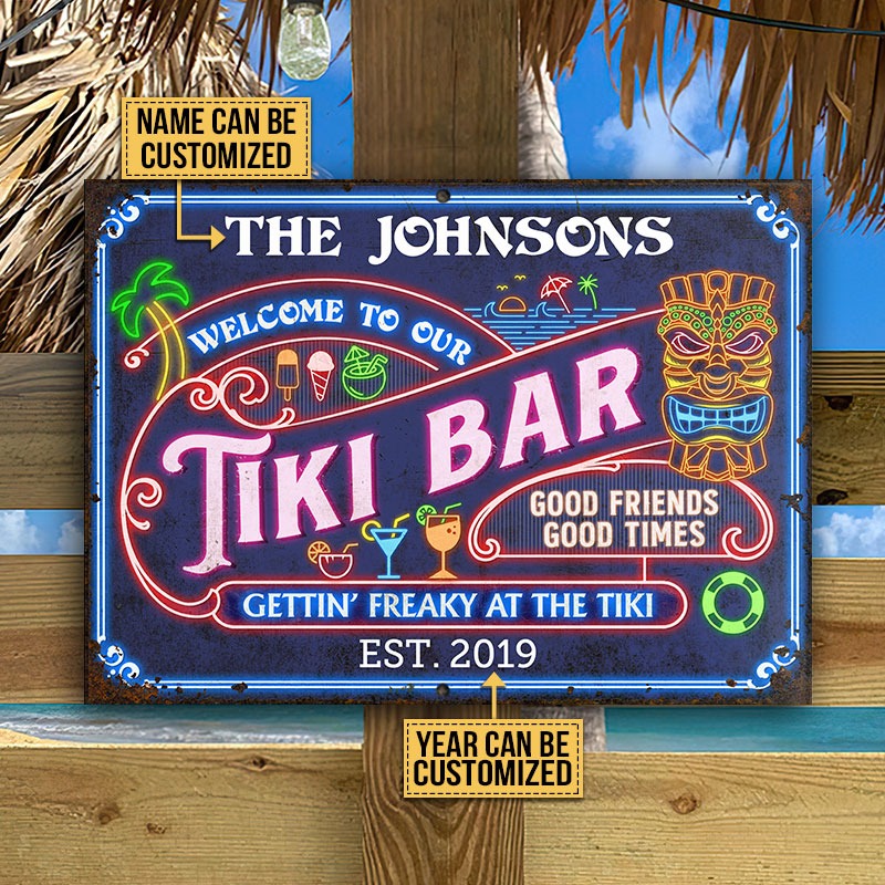 Personalisierte Tiki Bar Gettin Freaky Personalisierte klassische Metallschilder