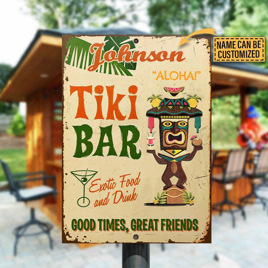 Personalisierte Tiki Bar Gute Freunde Individuelle Klassische Metall Schilder