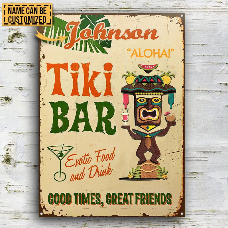 Personalized Tiki Bar Good Friends Customized Classic Metal Signs