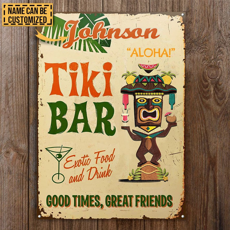 Personalized Tiki Bar Good Friends Customized Classic Metal Signs