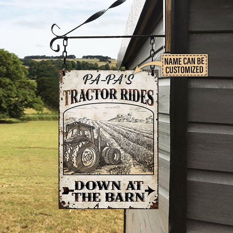 Personalized Tractor Down At The Barn Customized Classic Metal Signs