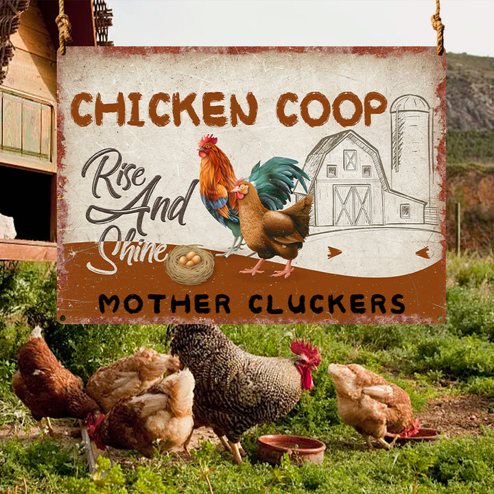 Personalized Year Farm Chicken Coop Rise And Shine Customized Metal Signs