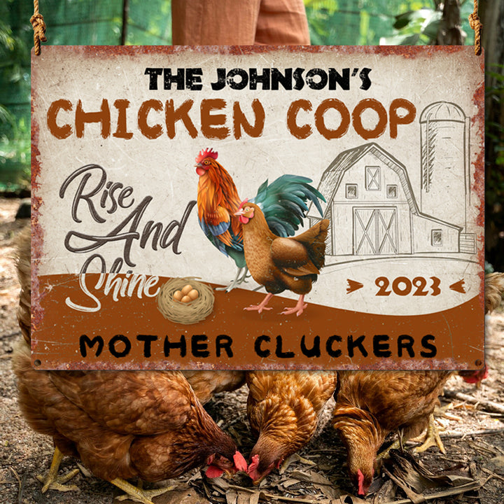 Personalized Year Farm Chicken Coop Rise And Shine Customized Metal Signs