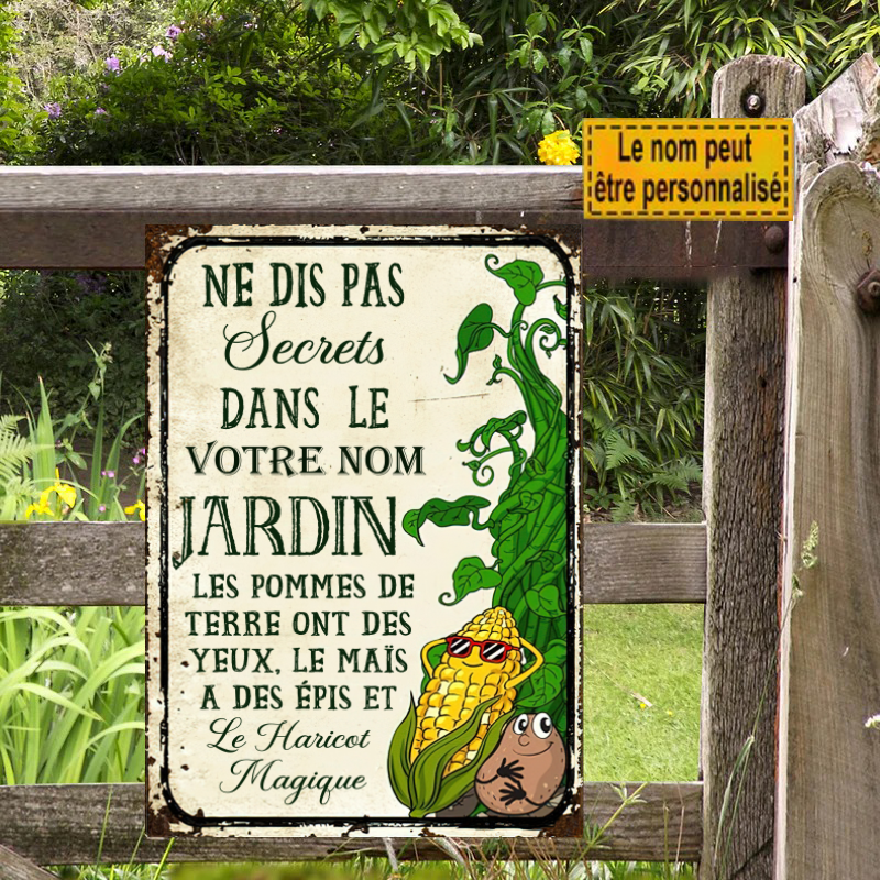 Ne Dis Pas Secrets Dans Le Jardin Enseigne Métallique Classique