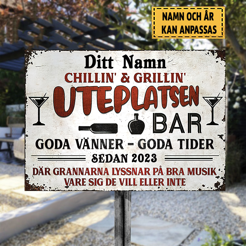 Uteplatsen 1 - Klassisk-metallskylt