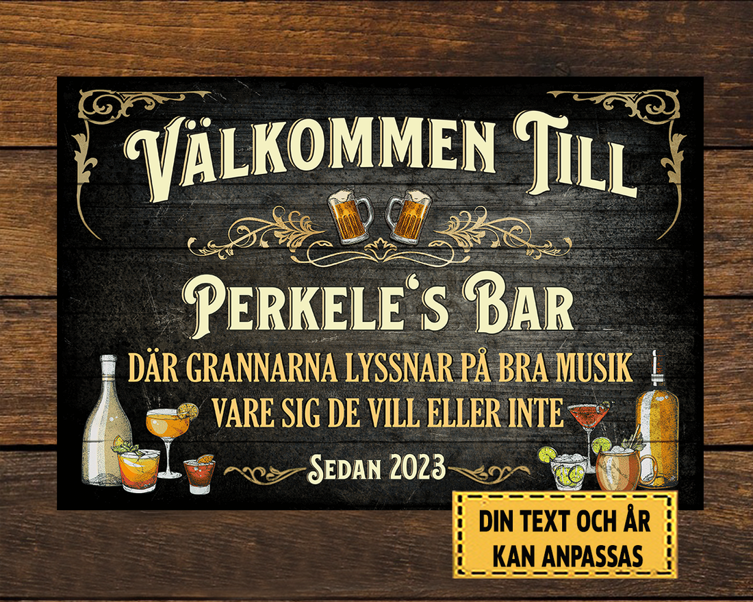 Där Grannarna Lyssnar På Bra Musik 2 Klassisk metallskylt