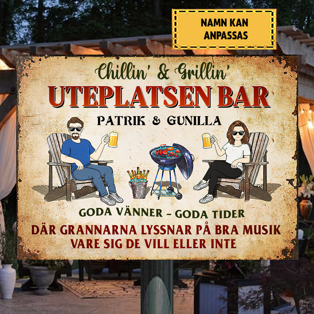 Uteplatsen 6 - Klassisk metallskylt