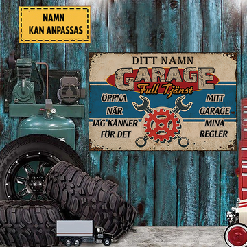 Full Tjänst Öppna När Jag Känner För Det Klassisk metallskylt