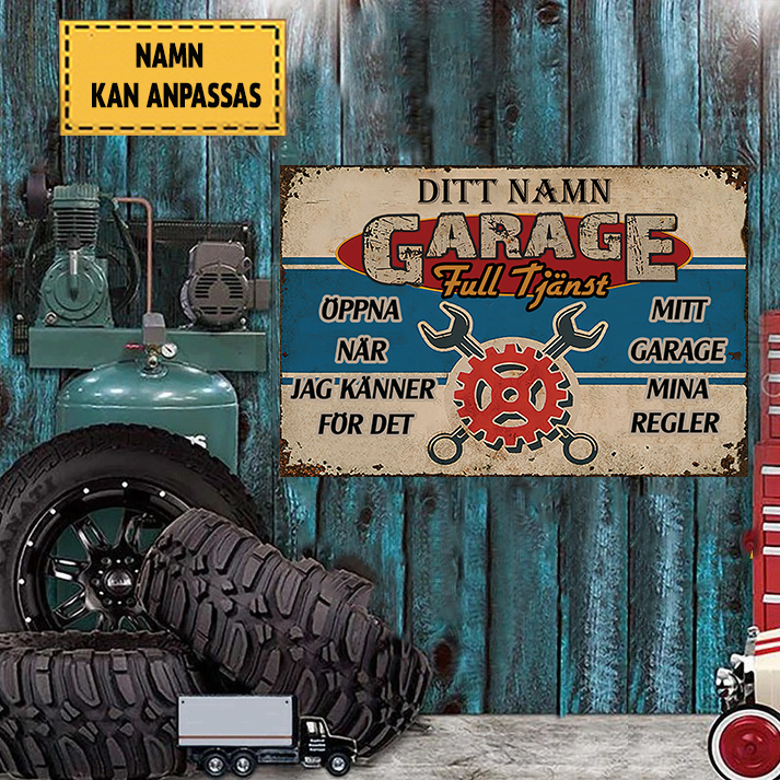Full Tjänst Öppna När Jag Känner För Det Klassisk metallskylt