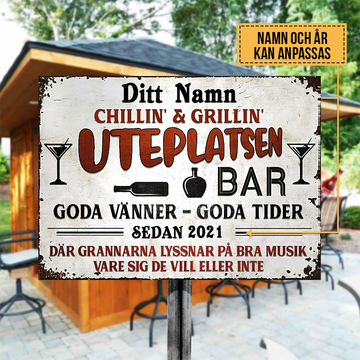 Uteplatsen 1 - Klassisk-metallskylt