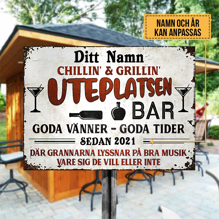 Uteplatsen 1 - Klassisk-metallskylt