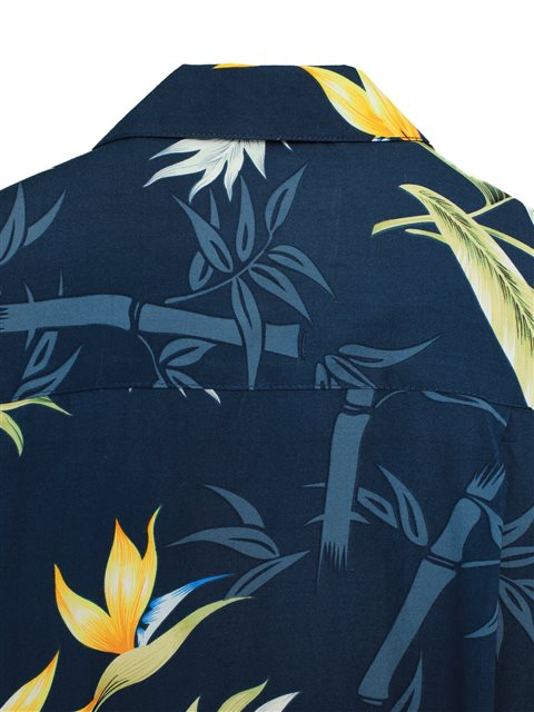 Chemise Hawaïenne Pour Hommes Paradise Found Bamboo Navy Rayon