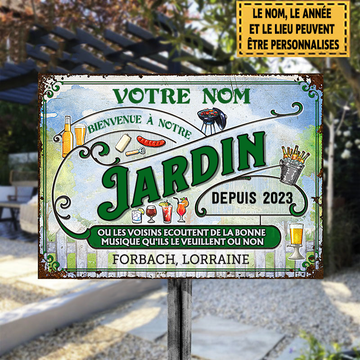 Welcome To Our Garden 3 Classic Metal Sign