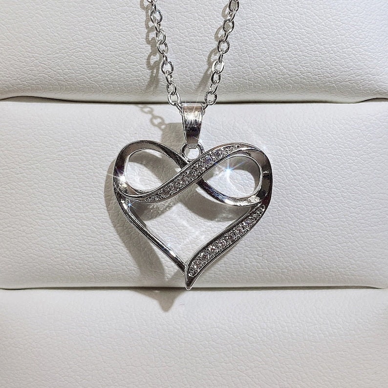 Parure Collier Boucles Oreilles Infini en Argent