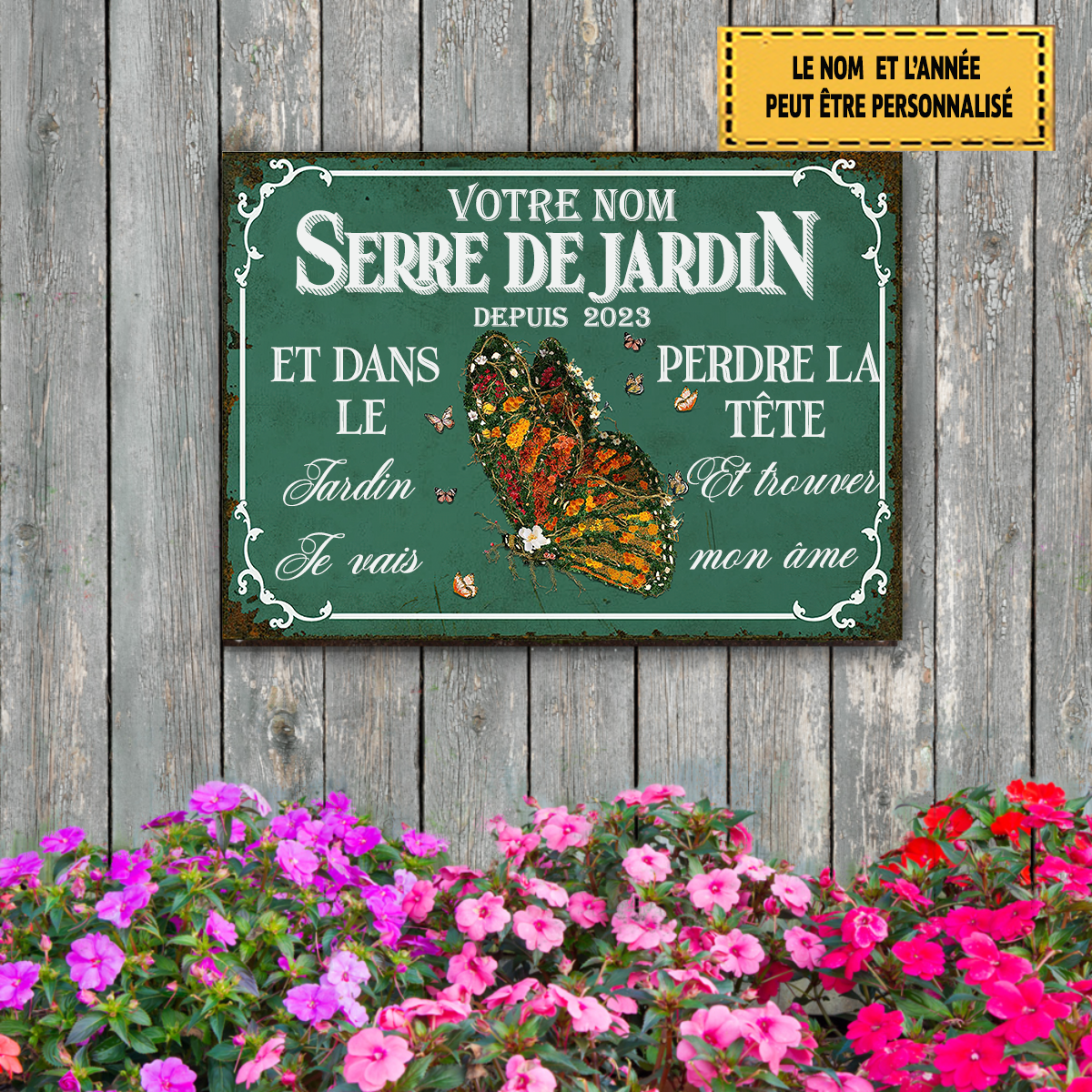 Serre De Jardin Et Dans Le Jardin Enseigne Métallique Classique