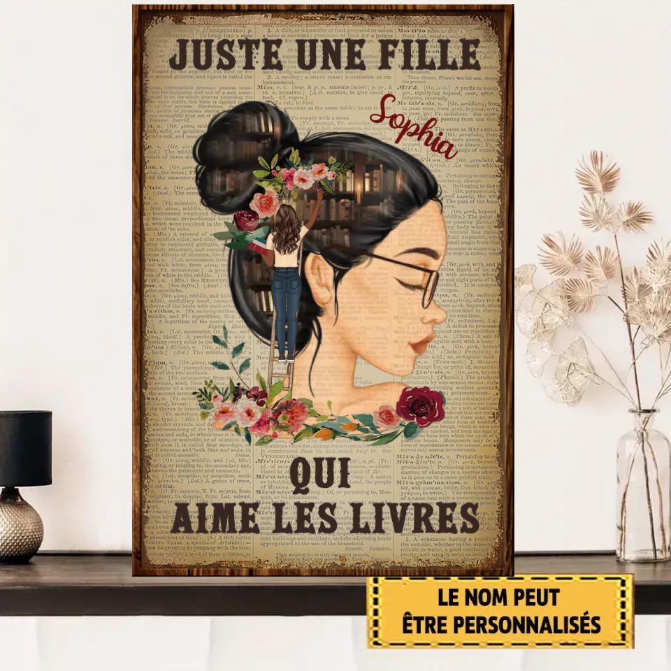 Just A Girl Who Loves Books Metal Sign