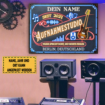 Studio d'enregistrement de musique parle là où les mots échouent Plaque murale en métal vintage