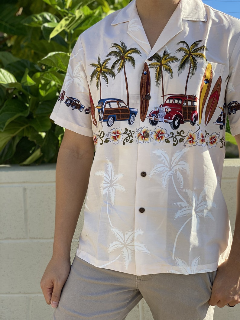 Chemise Hawaïenne Aloha Vintage En Coton Pour Station Balnéaire Avec Motif De Palmier Floral