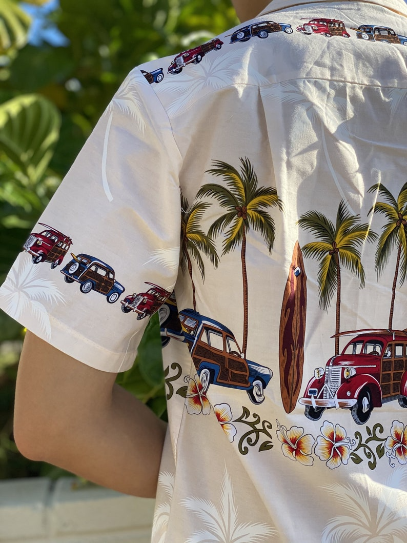 Chemise Hawaïenne Aloha Vintage En Coton Pour Station Balnéaire Avec Motif De Palmier Floral