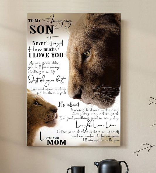 To My Amazing Son Never Forget How Much I Love You Lion Classic Metal Signs